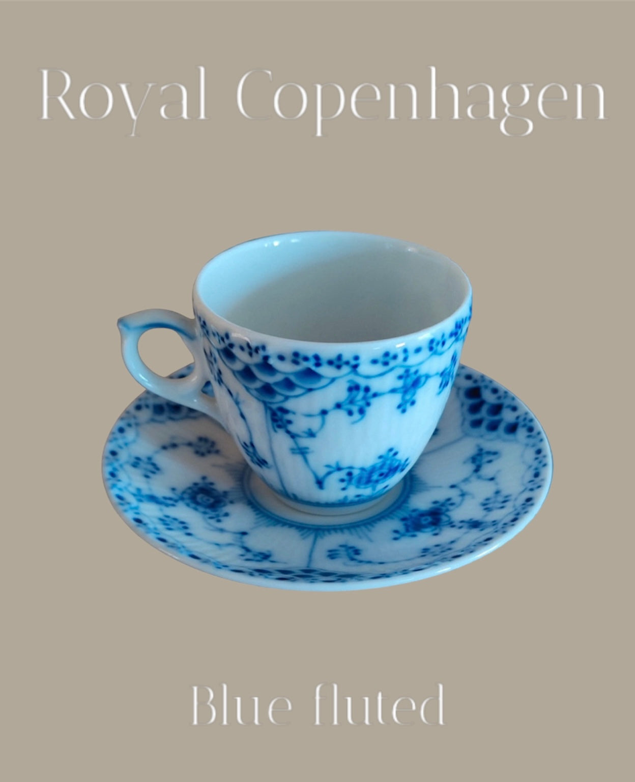 Royal Copenhagen blue fluted cup and saucer 054 + 055