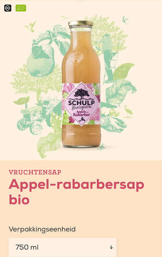Schulp biologisch appel rabarber sap