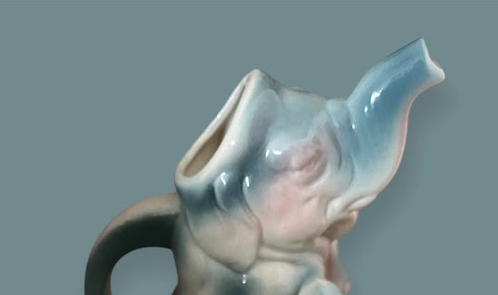 Antique french majolica elephant pitcher