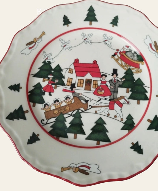 Christmas village plate 20 cm