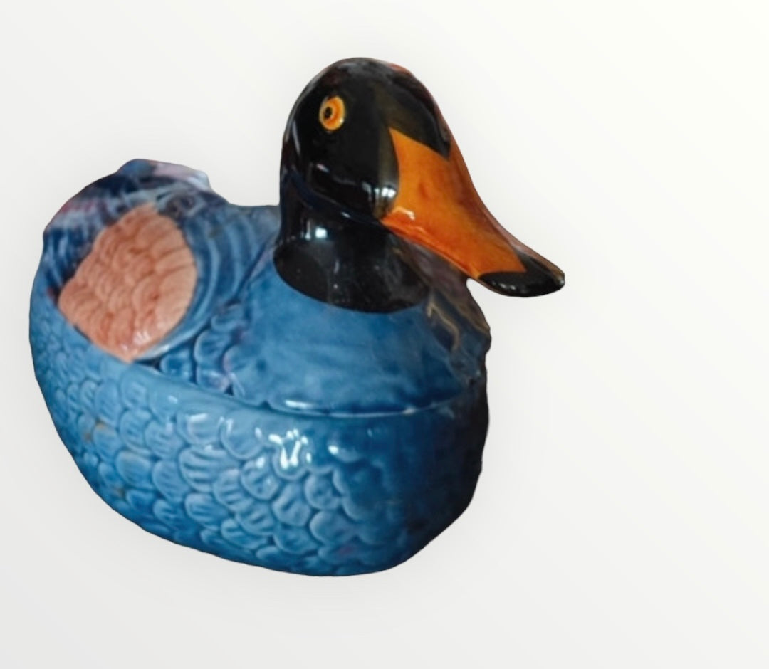 Beautiful Blue Duck french vintage terrine Caugant