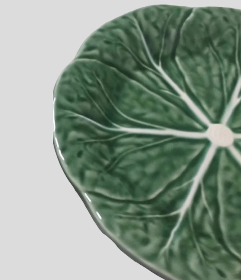 Set 2 majolica cabbage plates 19 cm Bordallo Pinheiro