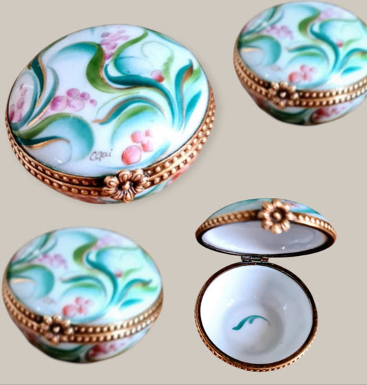 Limoges France trinketbox floral