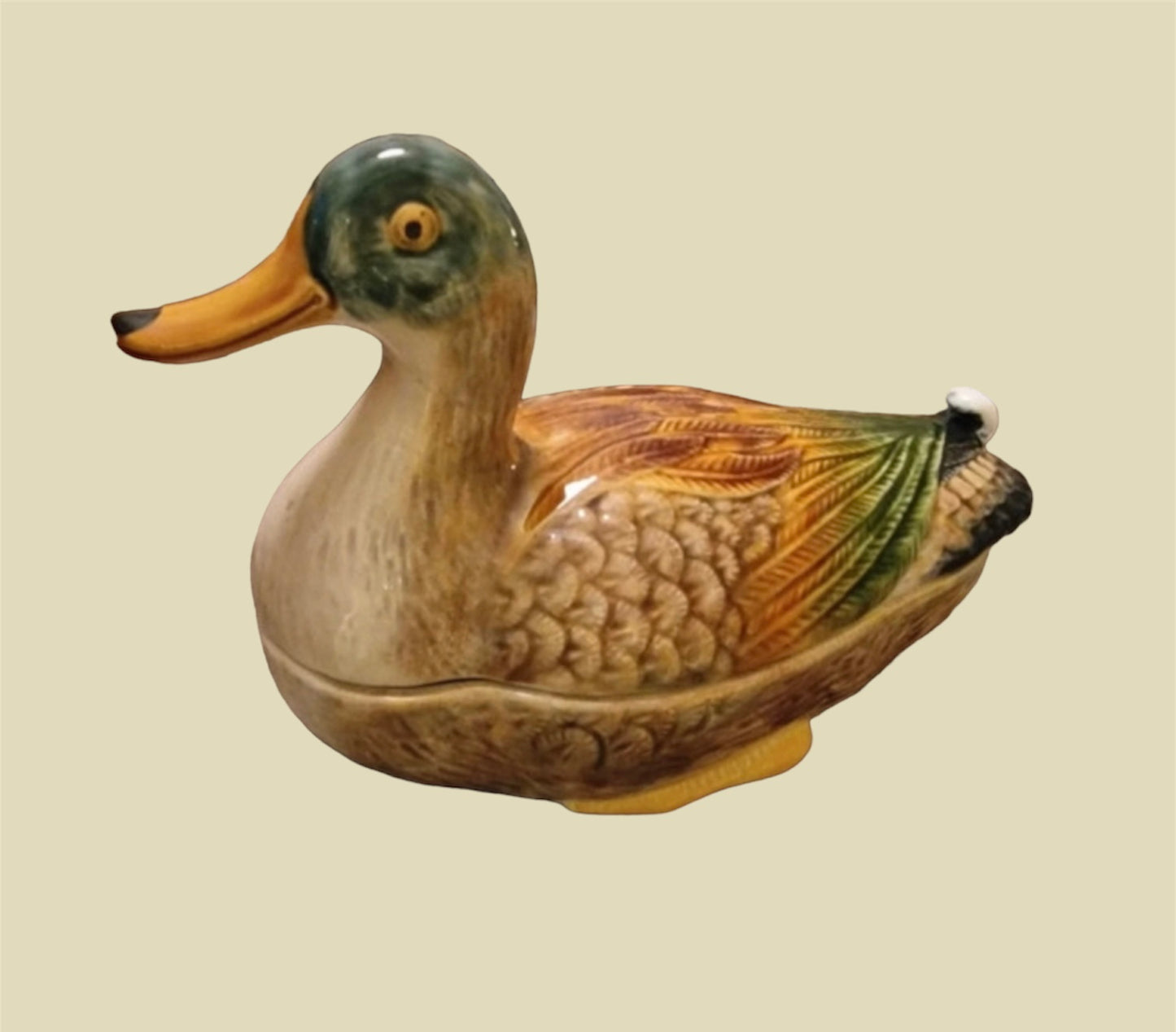 Subtil Portugal majolica duck tureen