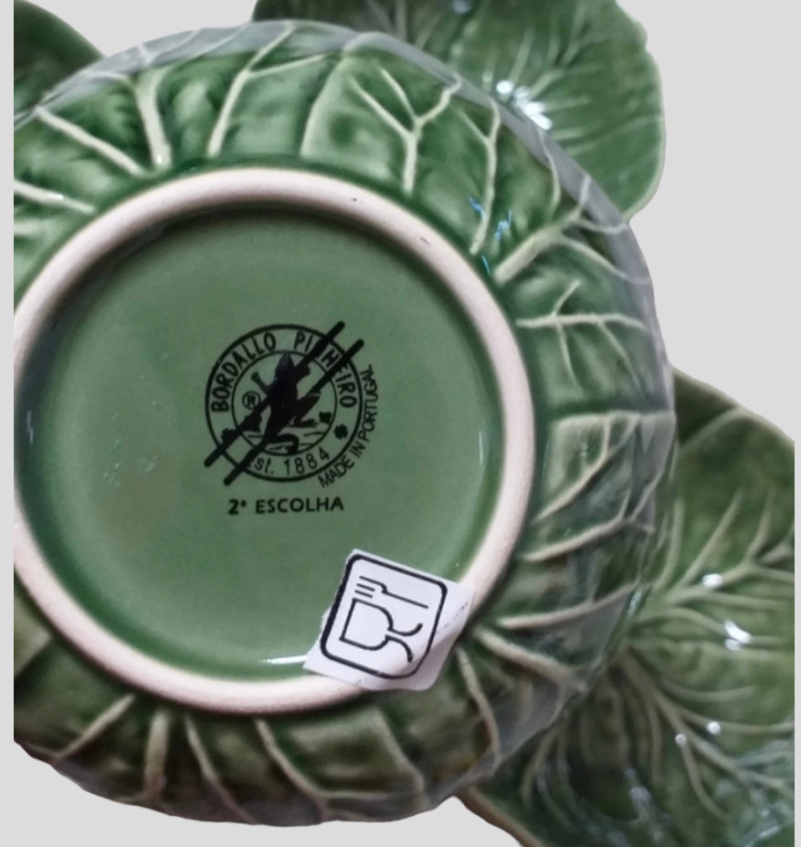 Set 4 majolica cabbage bowls Bordallo Pinheiro