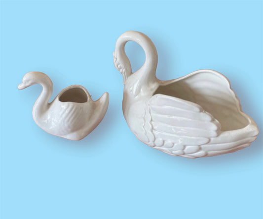 Capodimonte Italy swan planters