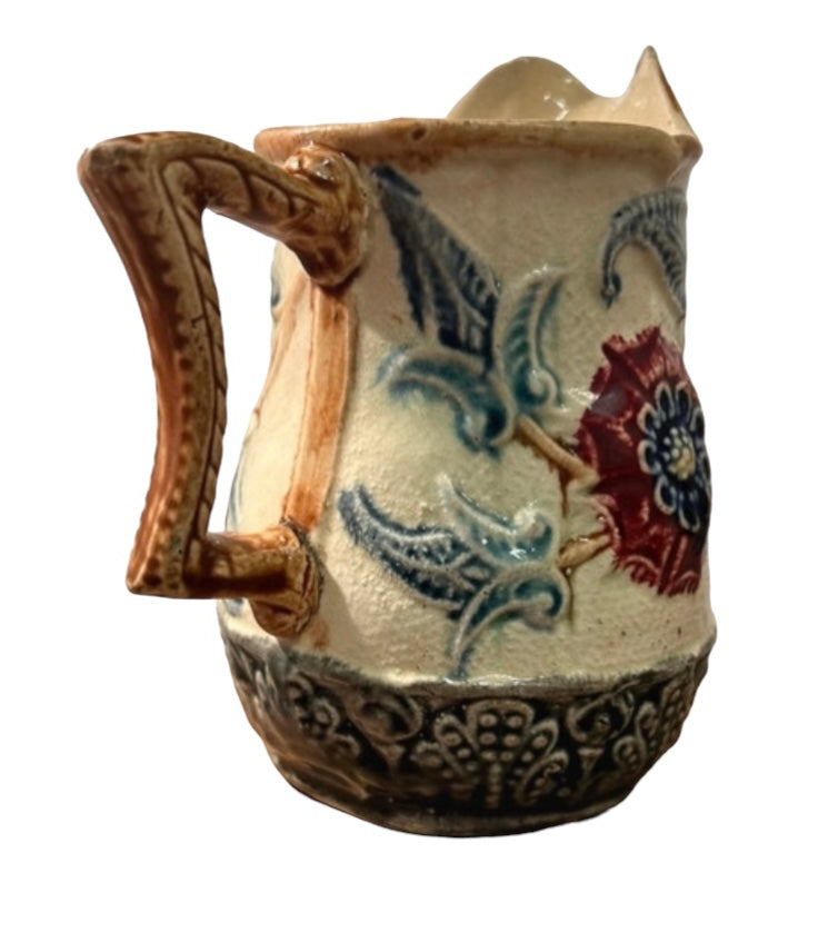 Wasmuel Belgium majolica milk jug