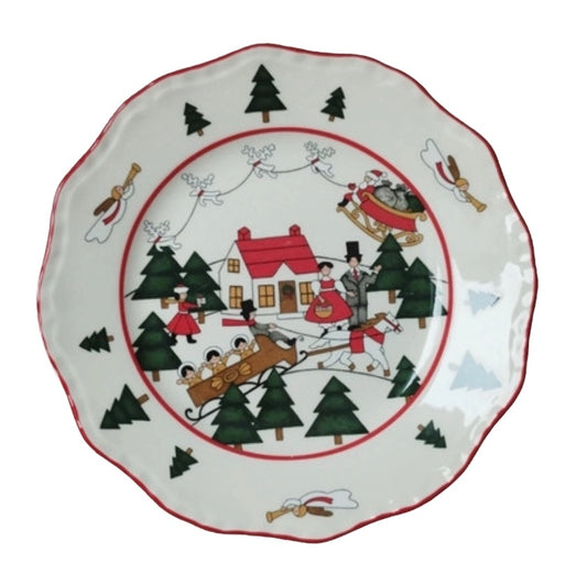 Christmas village plate 20 cm