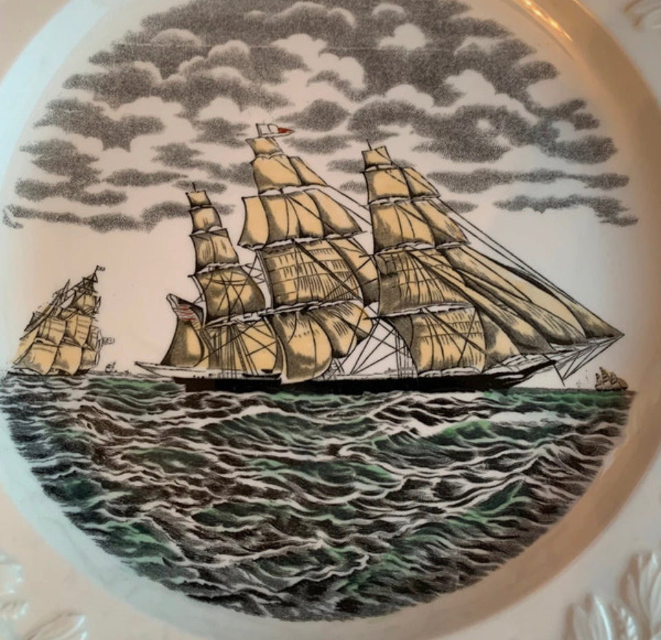 Adams antique plate Marine theme Clipper