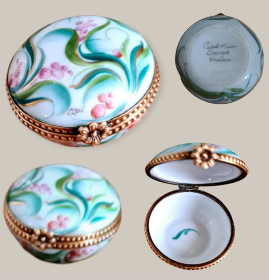 Limoges France trinketbox floral