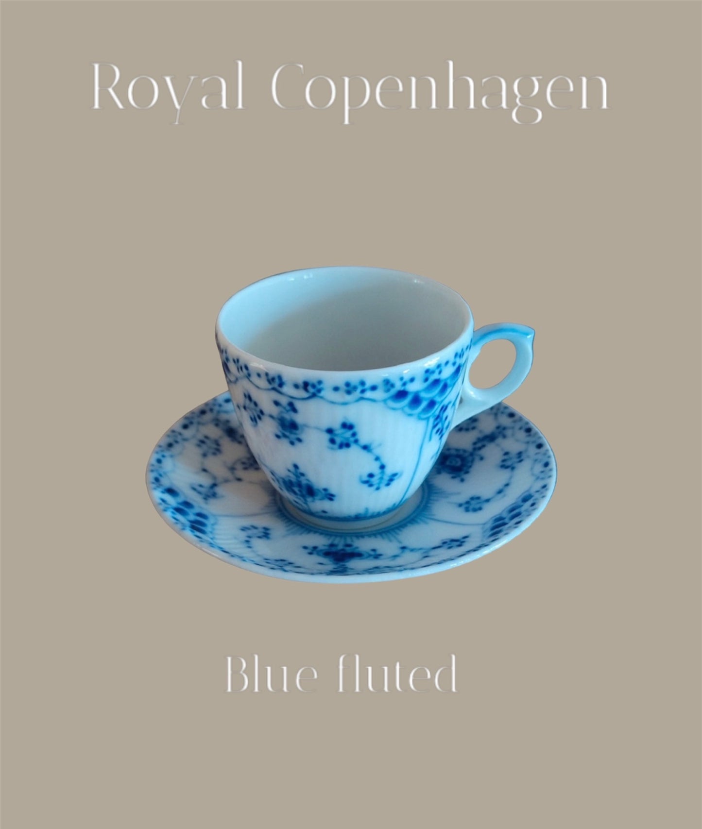 Royal Copenhagen blue fluted cup and saucer 054 + 055