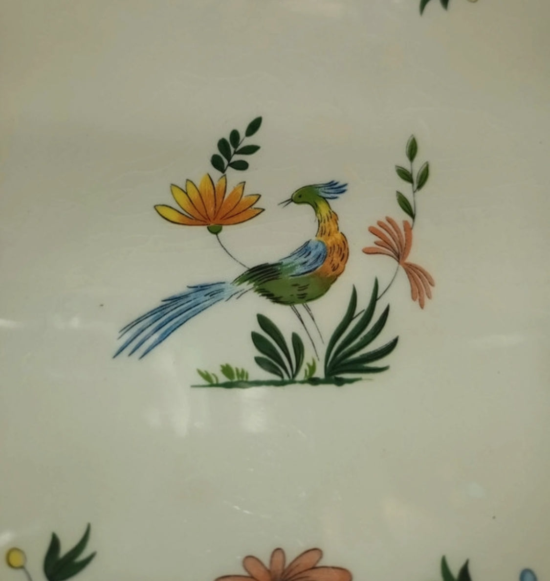 Square serving platter small Gien Oiseaux de Paradis