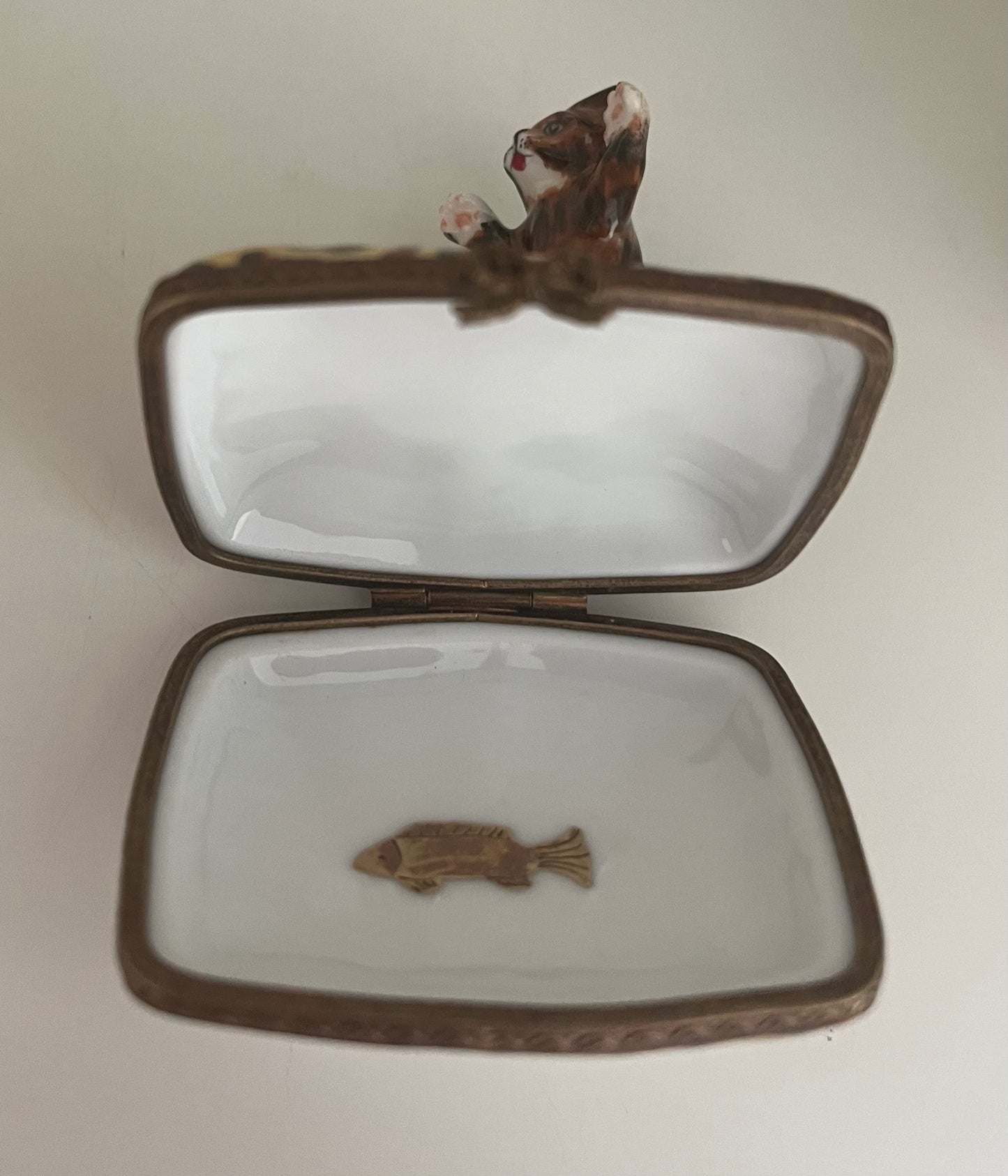 I Love cats Lovely Limoges porcelain handmade trincketbox