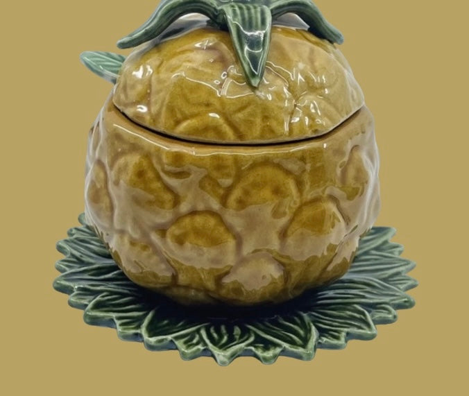 Antique majolica 🍍 pineapple terrine 4 pcs