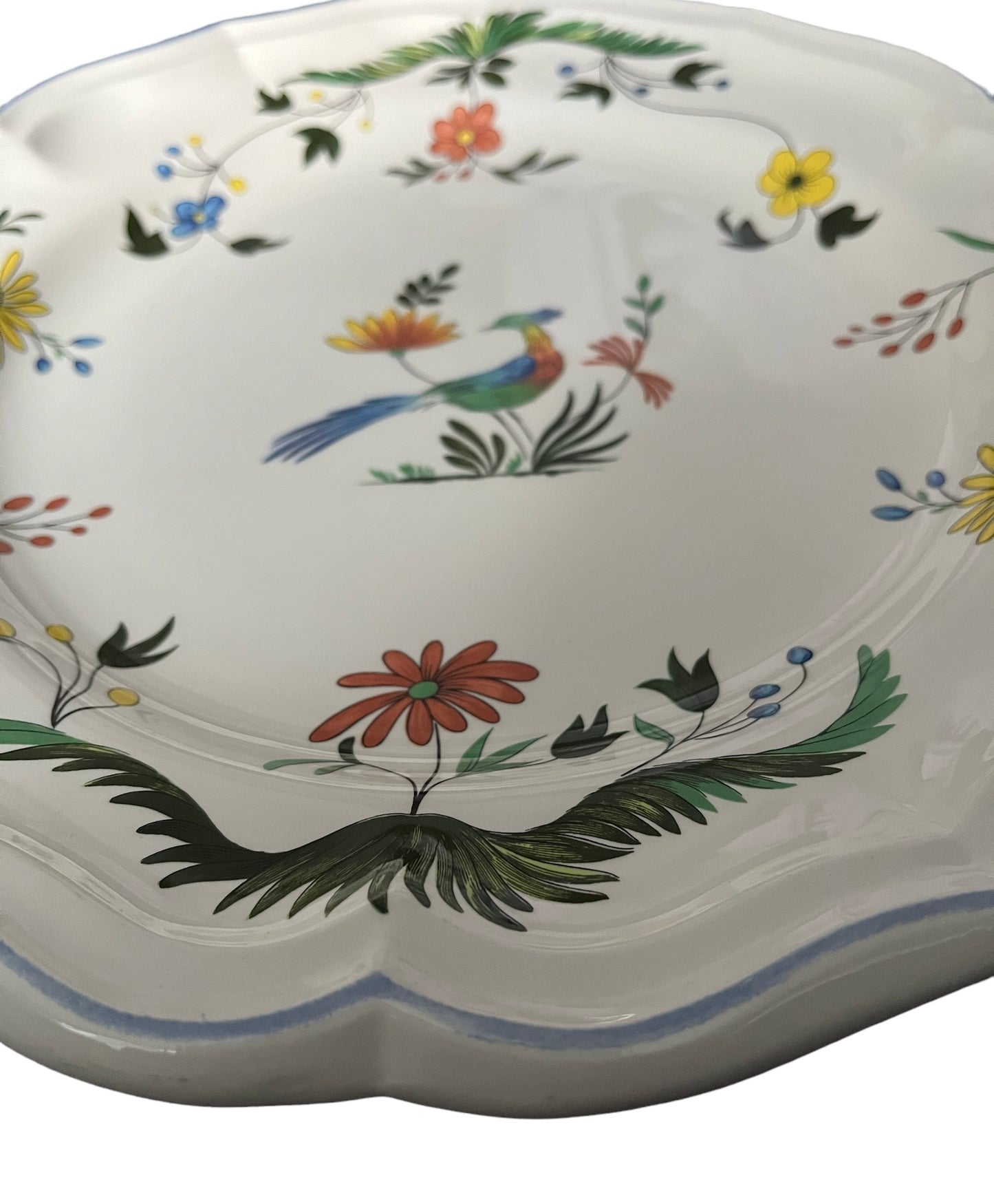 Round serving dish Gien Oiseaux de Paradis