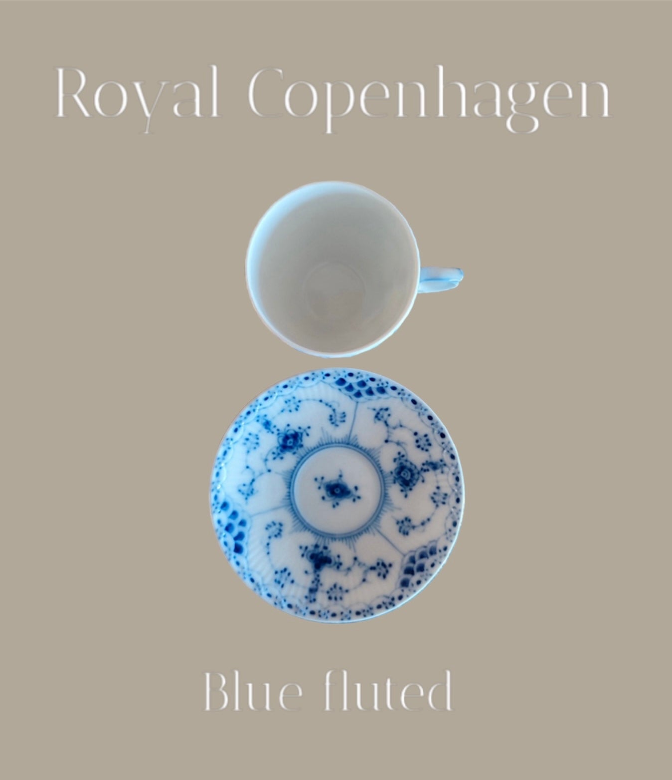 Royal Copenhagen blue fluted cup and saucer 054 + 055