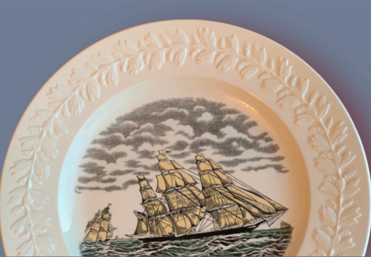 Adams antique plate Marine theme Clipper