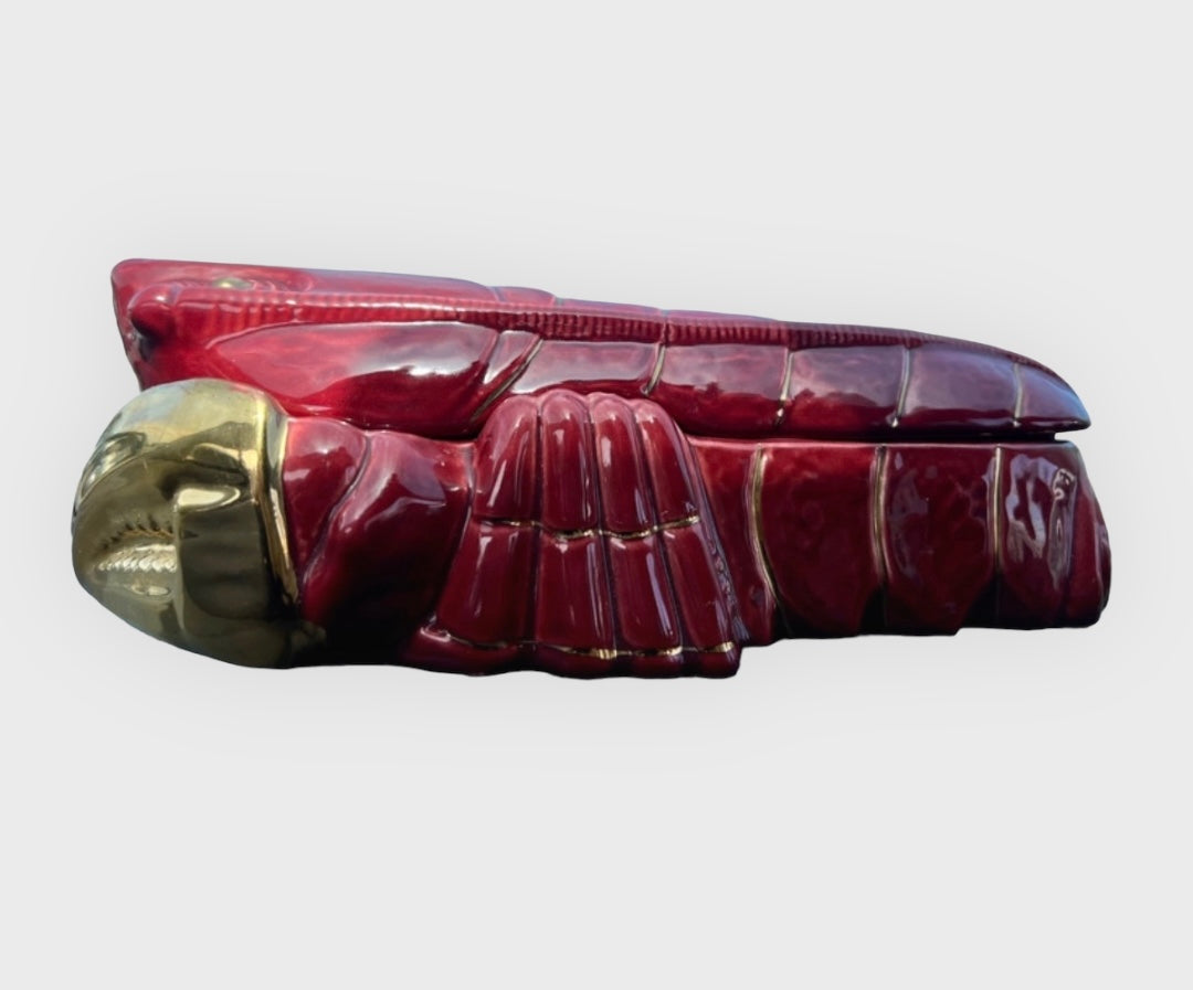 Michel Caugant red and golden lobster tureen