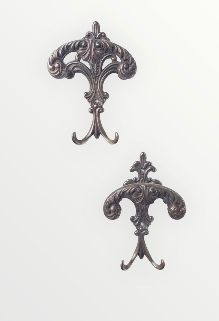 Set of 2 Art Nouveau metal coat hangers