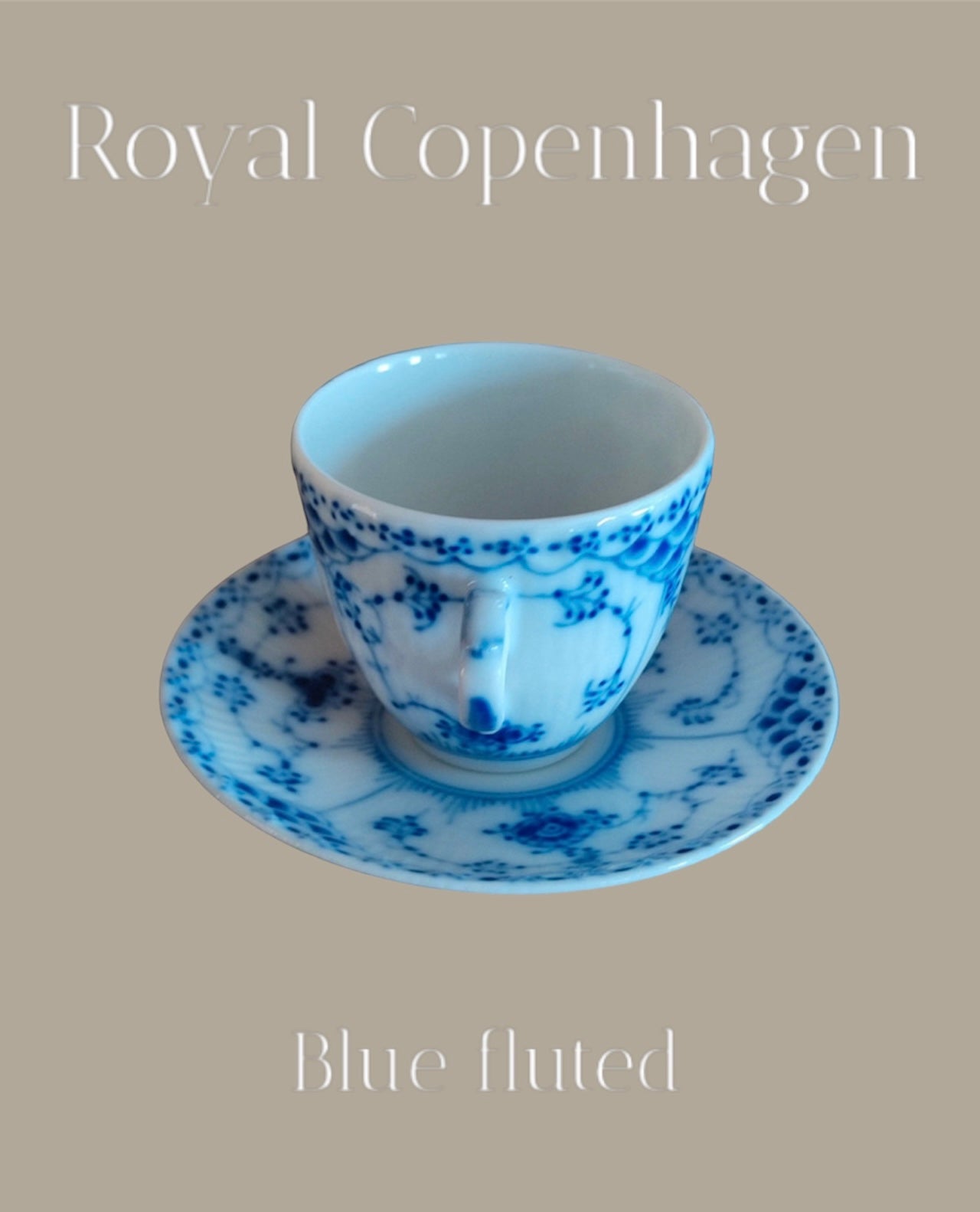 Royal Copenhagen blue fluted cup and saucer 054 + 055