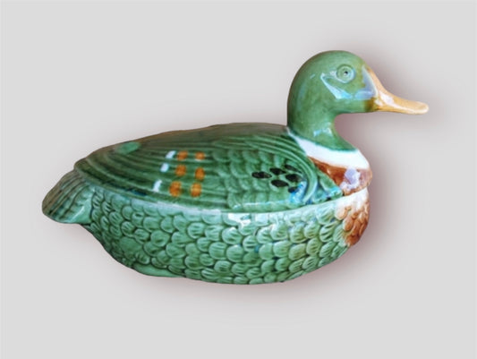 Michel Caugant green duck tureen