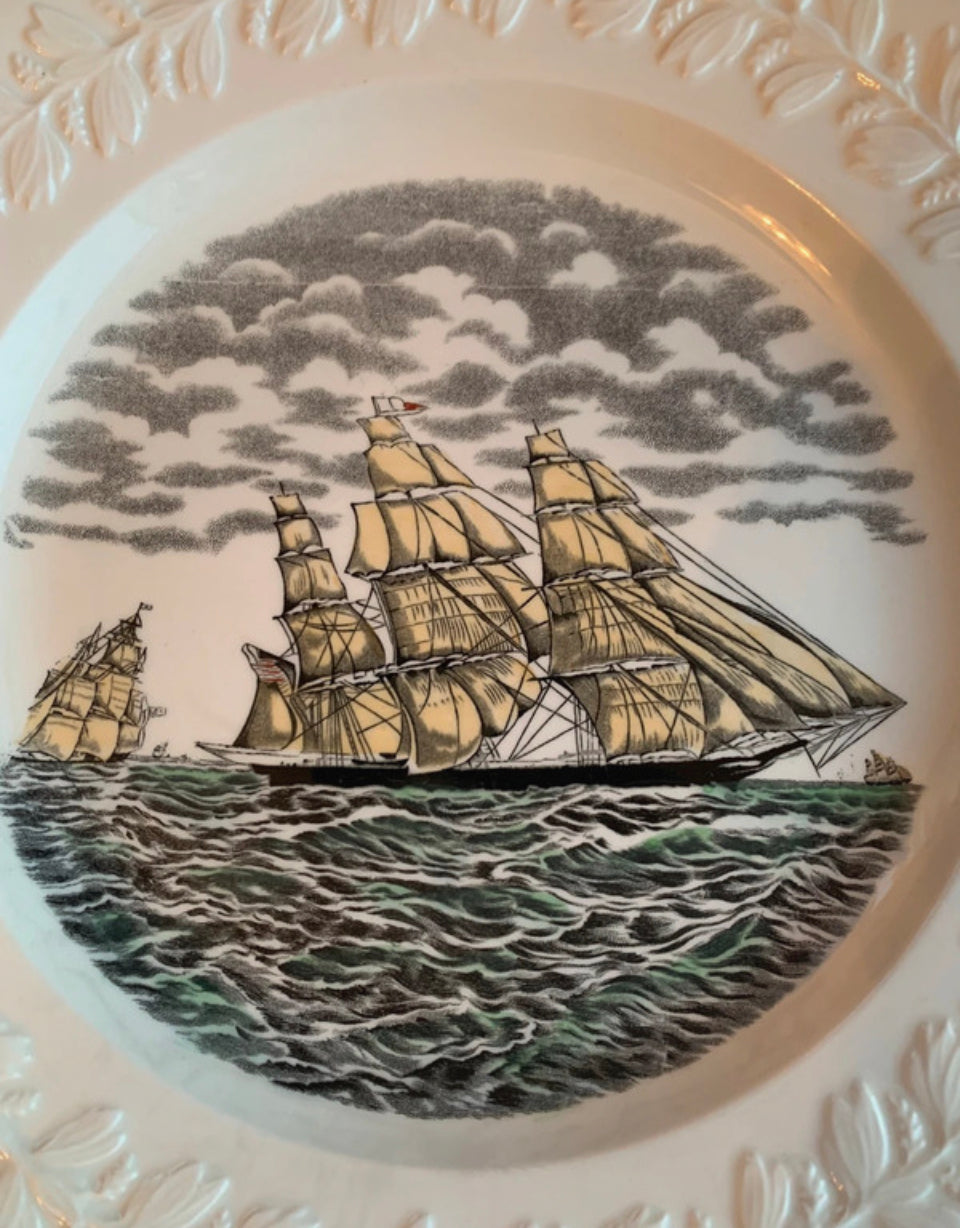 Adams antique plate Marine theme Clipper