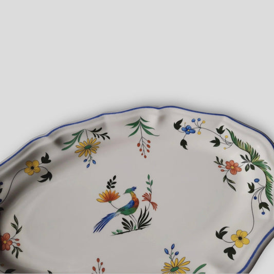 Gien Oiseaux de Paradis oval platter