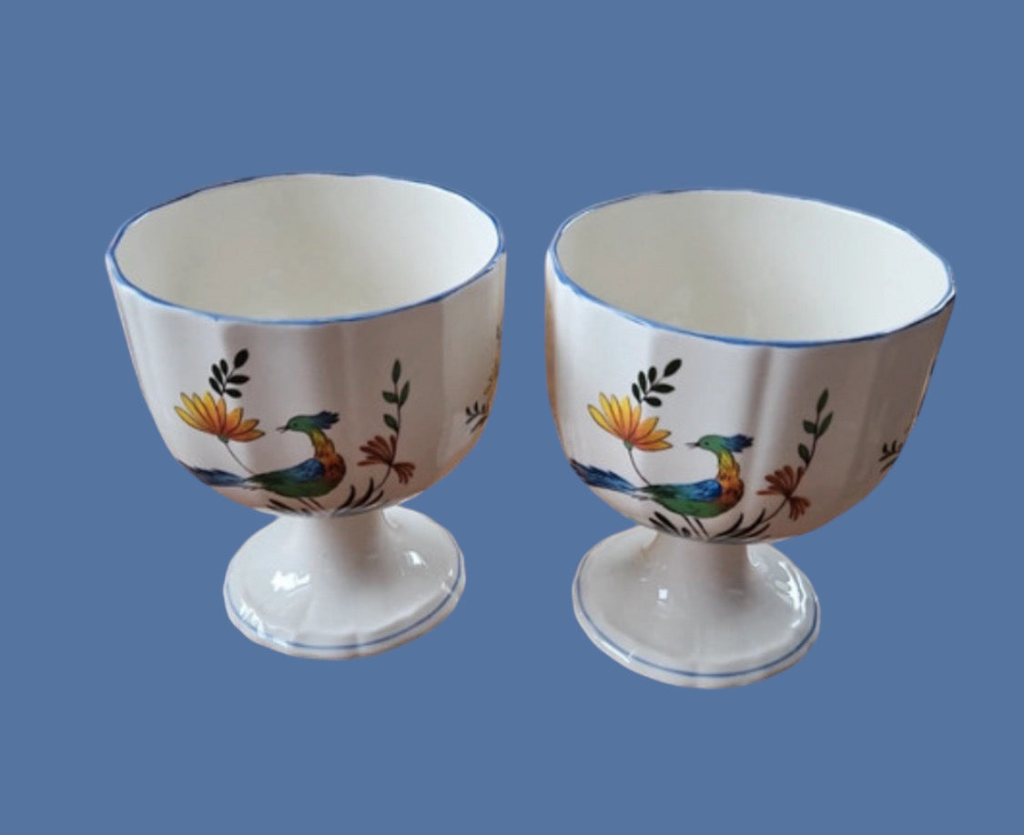 Set 2 Footed bowls Gien Oiseaux de Paradis