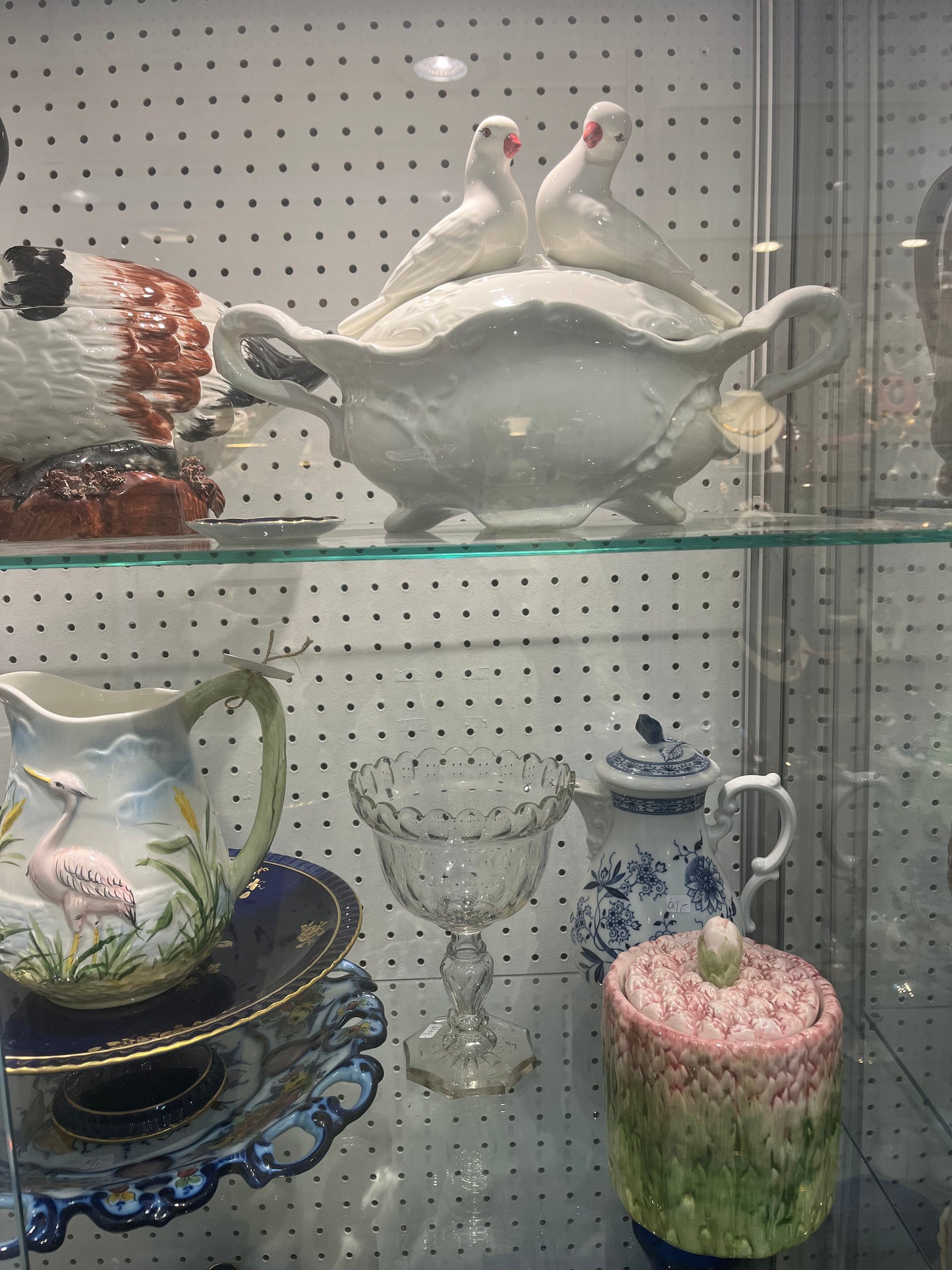 Antique fooded tureen with birds