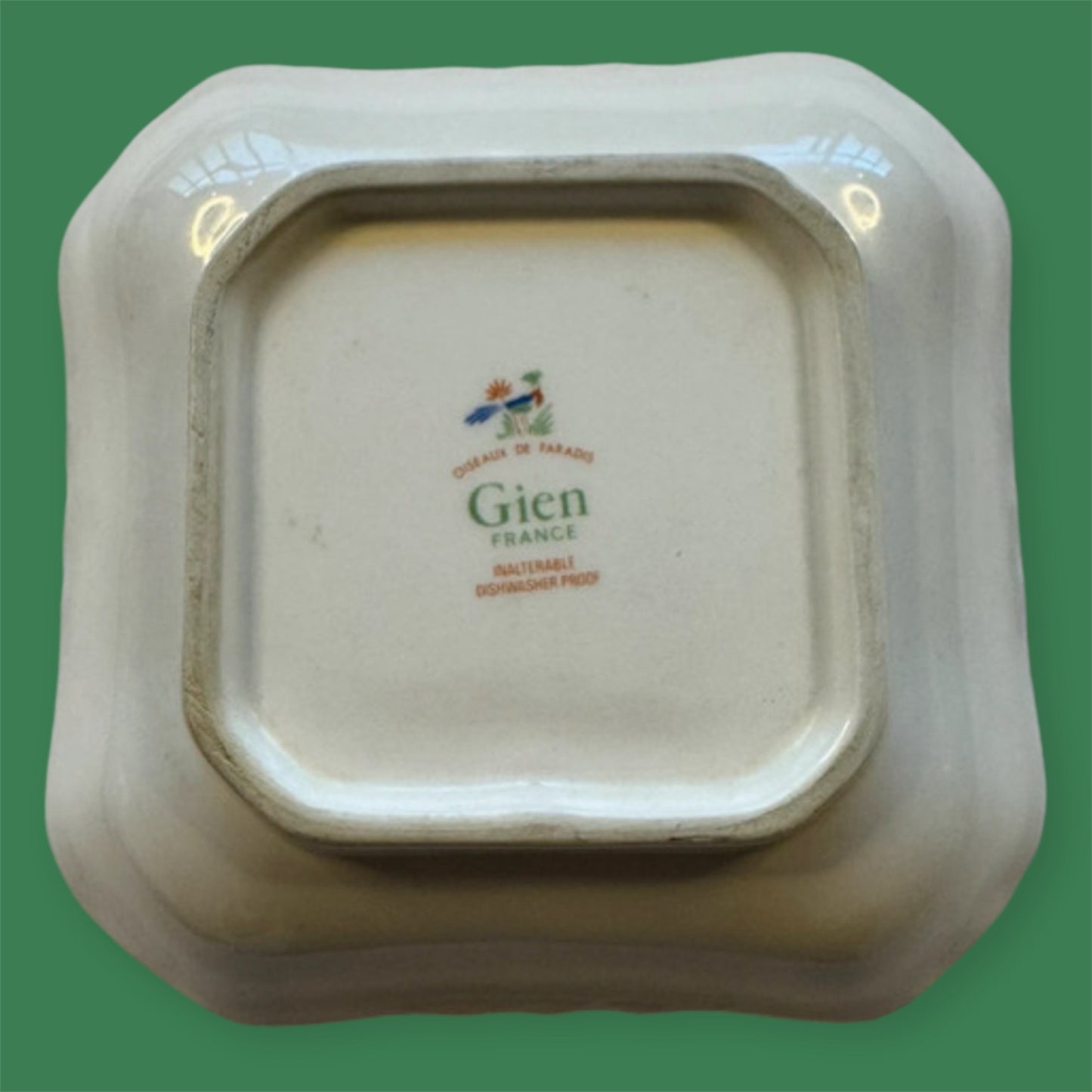 Gien Oiseaux de Paradis 15 x 15 square bowl