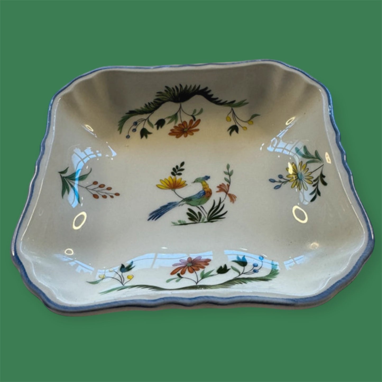 Gien Oiseaux de Paradis 15 x 15 square bowl