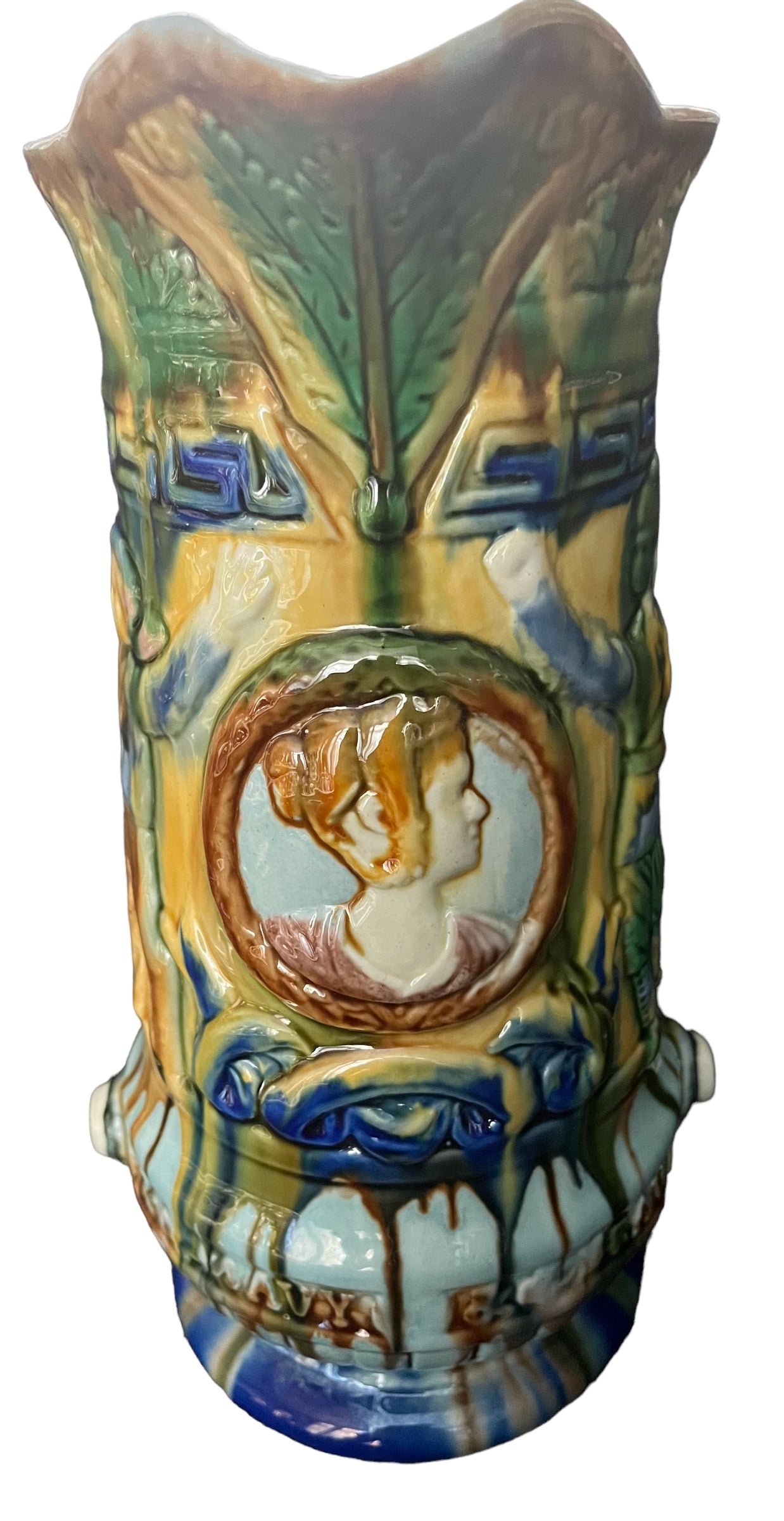 Antique Majolica Pitcher Sandford Pottery Wareham Dorset