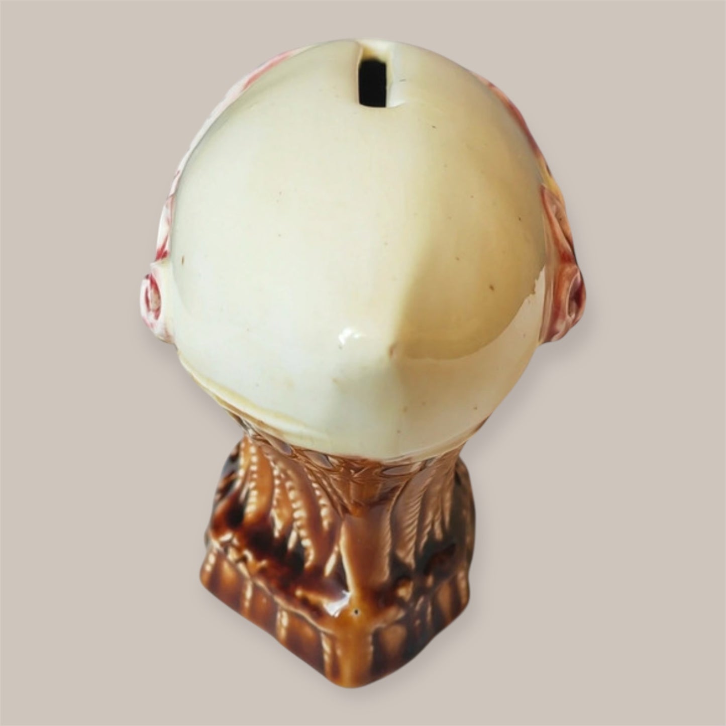 Frie Onnaing antique majolica moneybank Zeppelin circa 1900