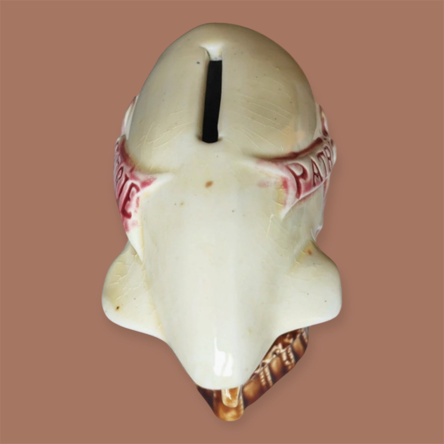 Frie Onnaing antique majolica moneybank Zeppelin circa 1900
