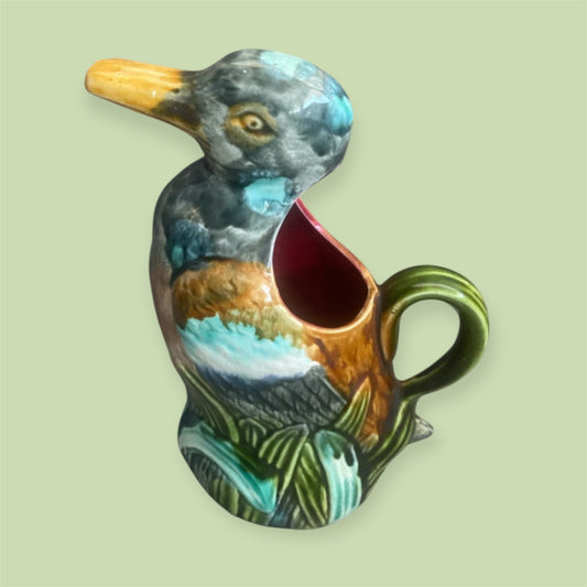 Frie Onnaing majolica duck pitcher 1900