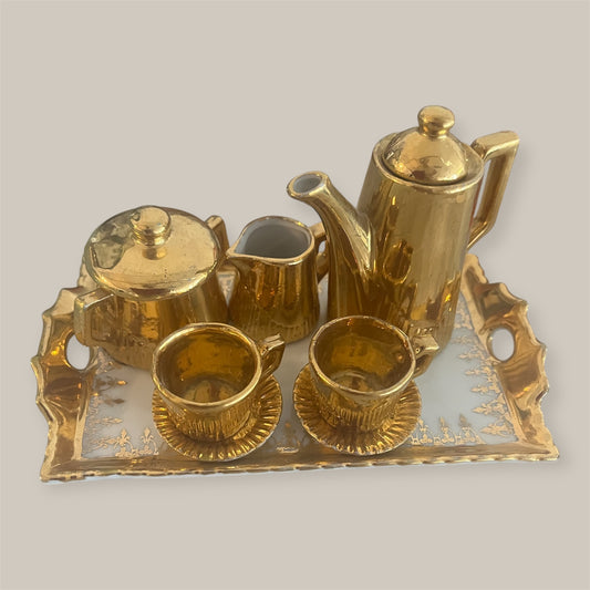 German tiny miniatures golden set art nouveau 1900