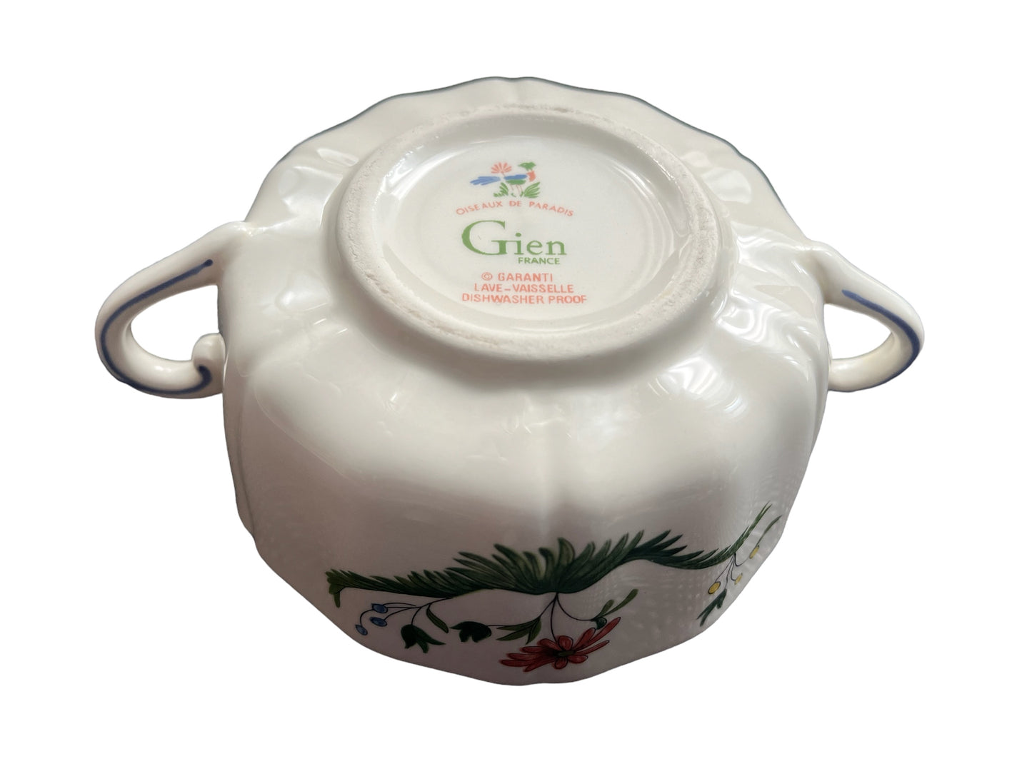 Gien Oiseaux de Paradis soup bowl handled