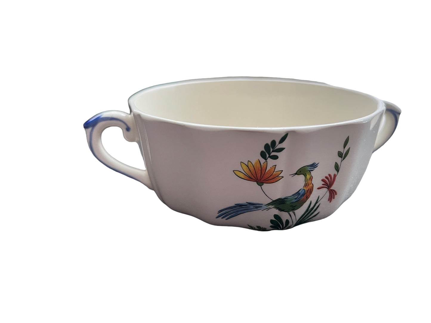 Gien Oiseaux de Paradis soup bowl handled