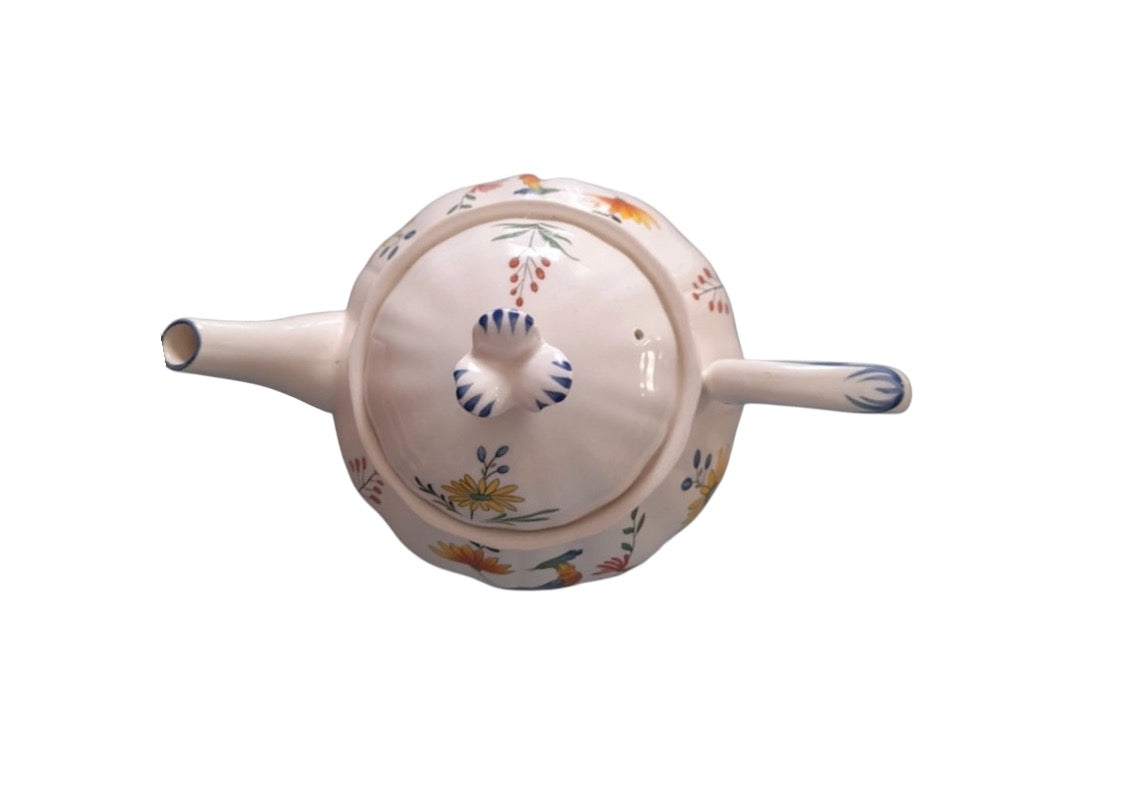 Teapot Gien France Oiseaux de Paradis damaged