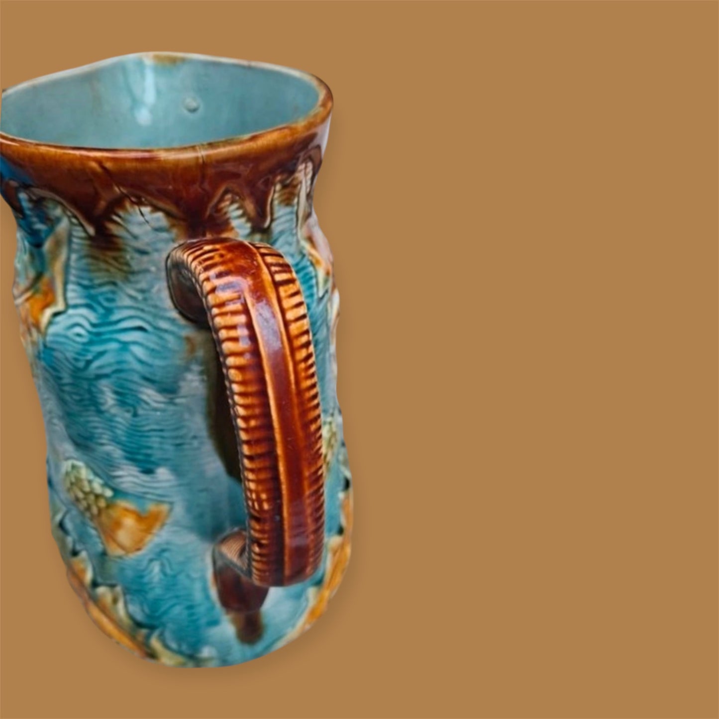 antique majolica pitcher C1900