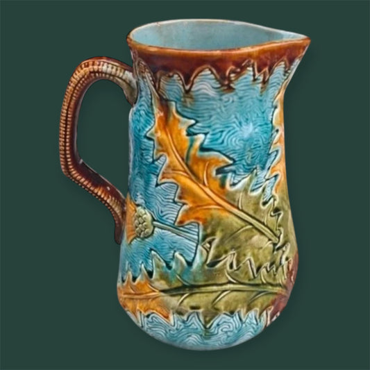 antique majolica pitcher C1900