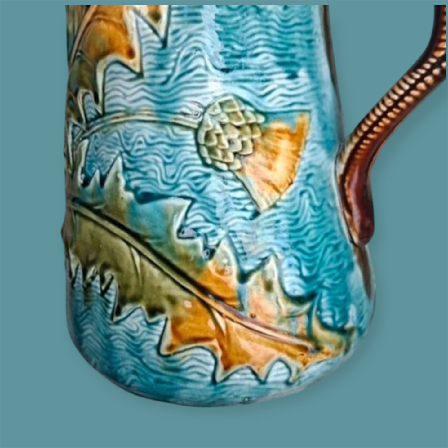 antique majolica pitcher C1900