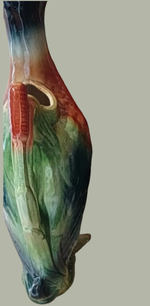 Saint Clement french majolica duck pitcher circa 1930