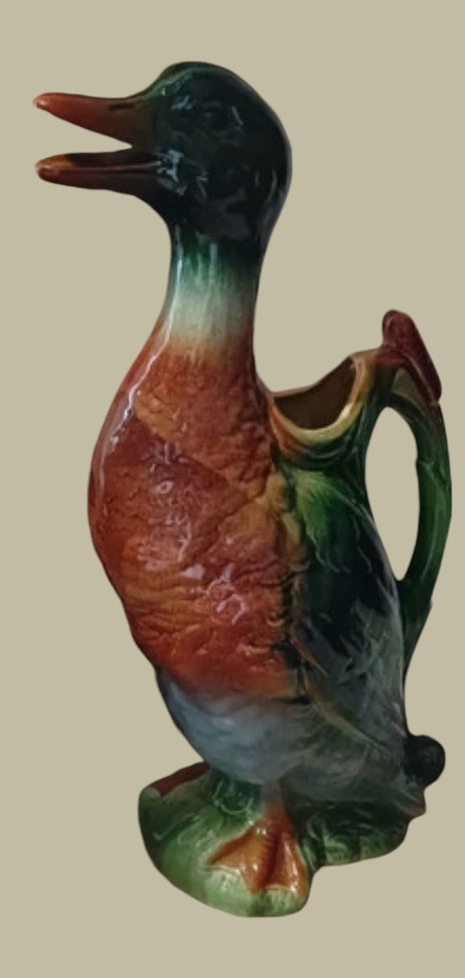 Saint Clement french majolica duck pitcher