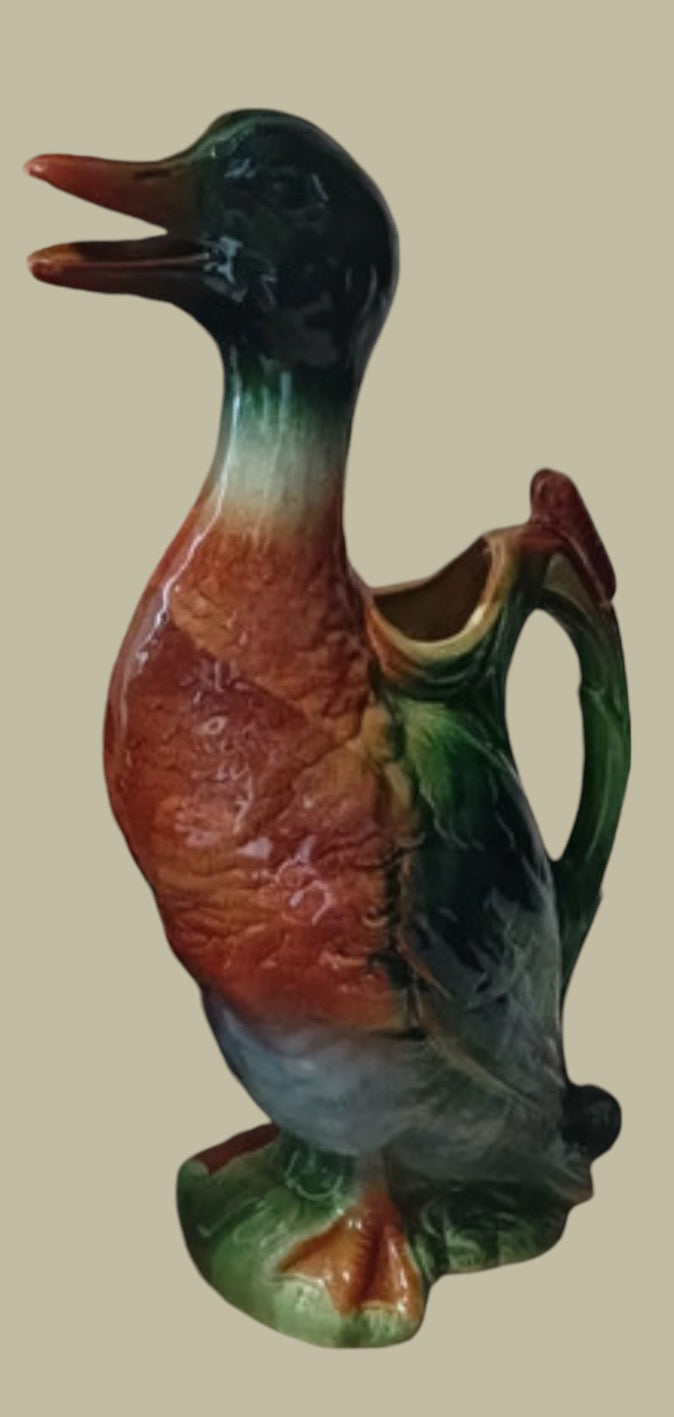 Saint Clement french majolica duck pitcher