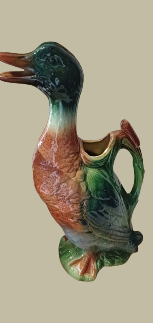 Saint Clement french majolica duck pitcher