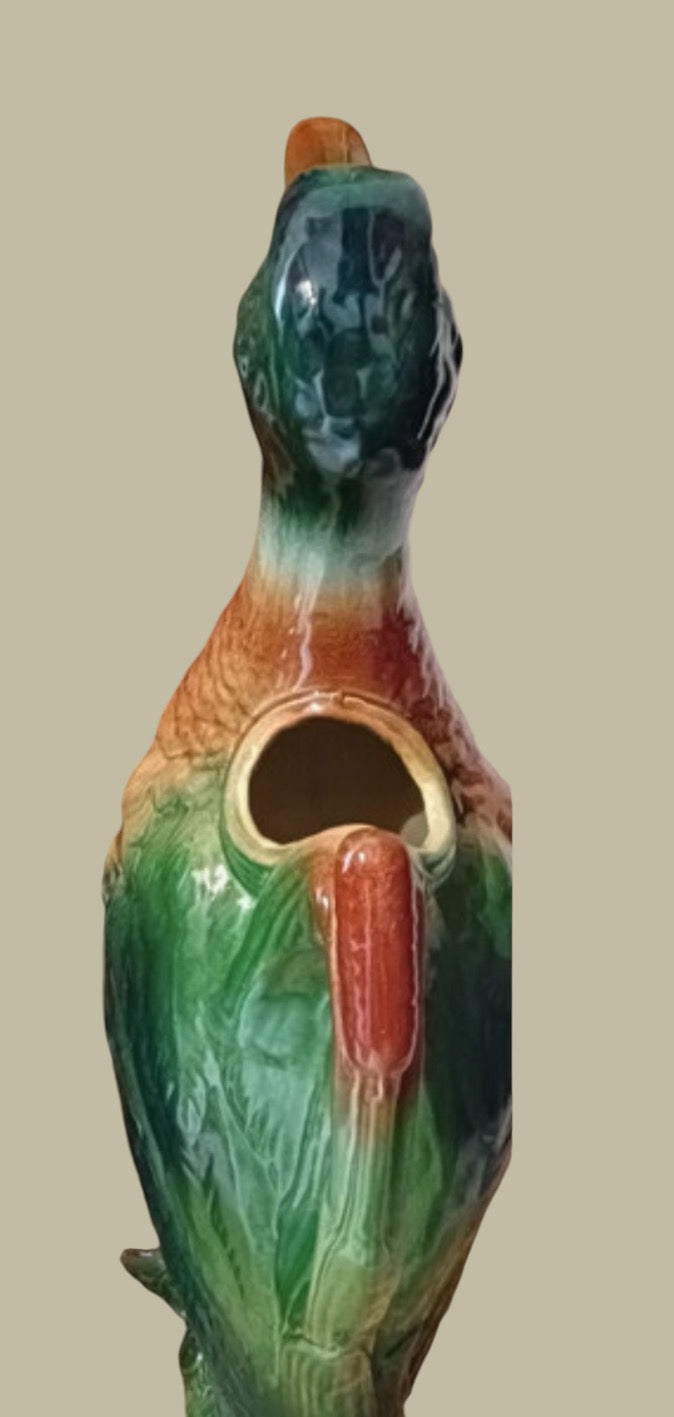 Saint Clement french majolica duck pitcher