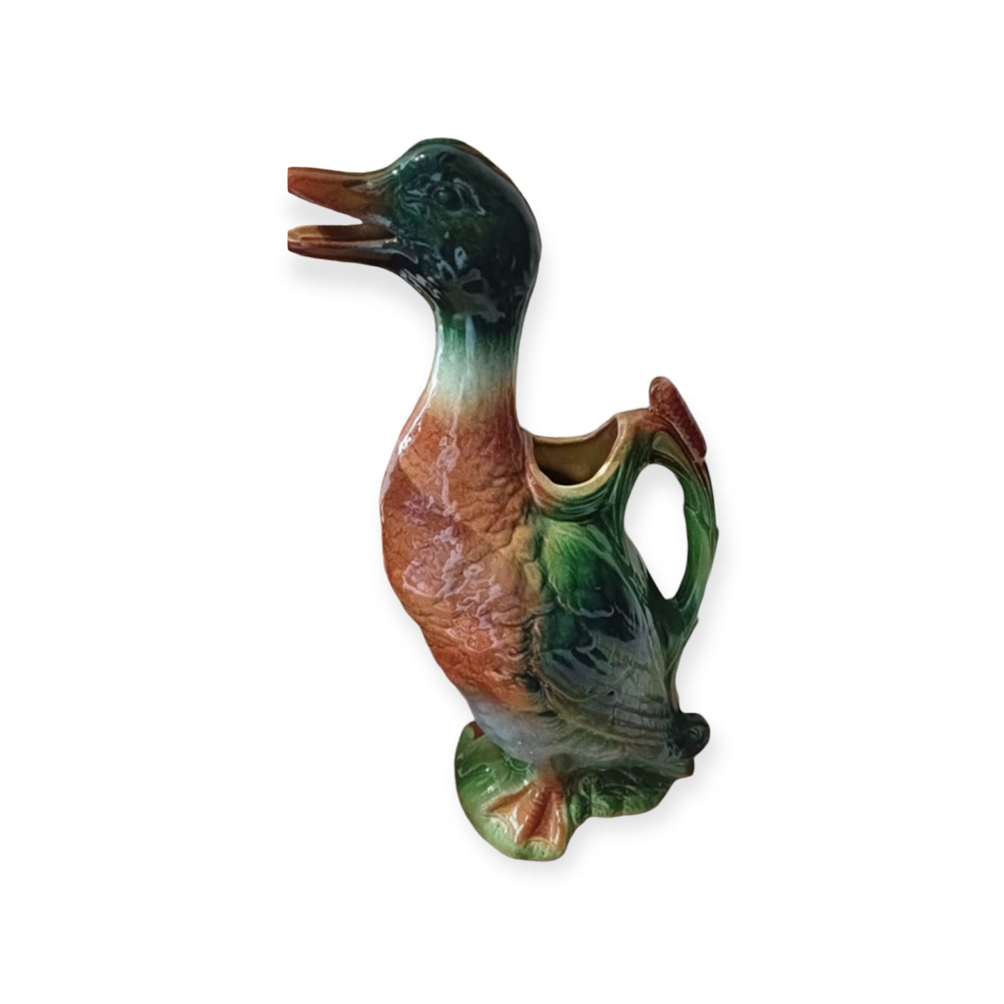 Saint Clement french majolica duck pitcher