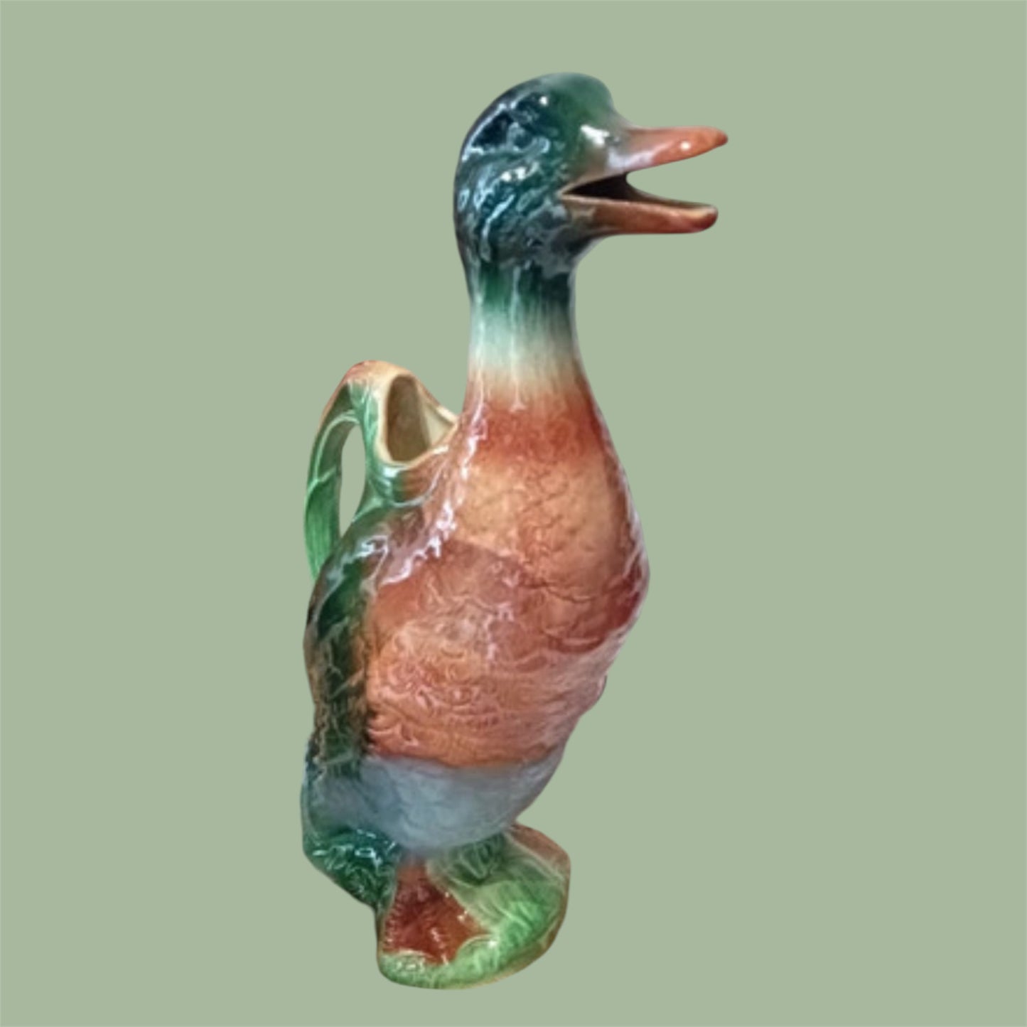 Saint Clement french majolica duck pitcher