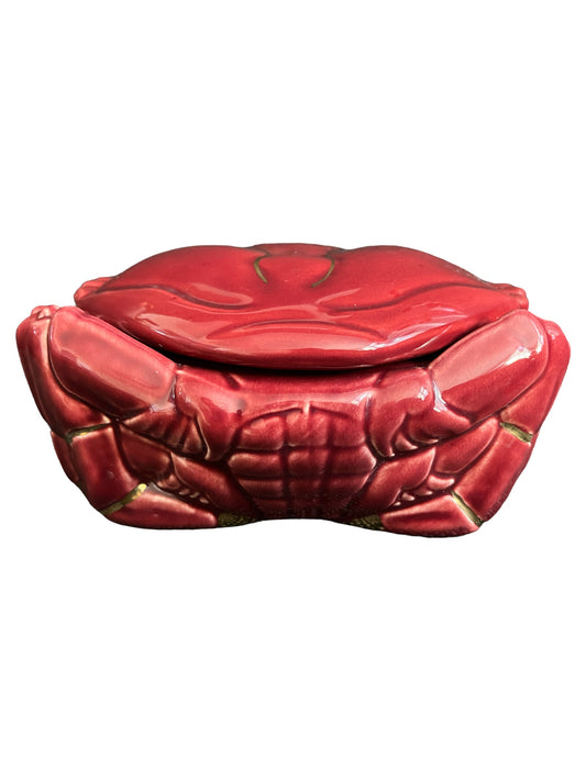 Michel Caugant french faience vintage crab tureen